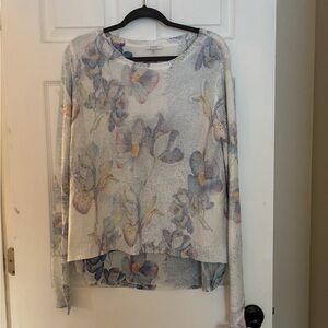 Sioni Blue and Purple Floral Blouse